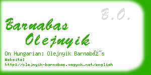 barnabas olejnyik business card